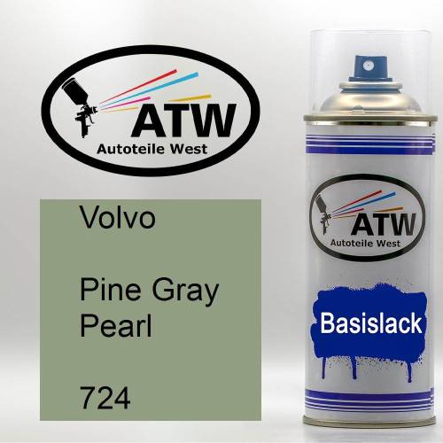 Volvo, Pine Gray Pearl, 724: 400ml Sprühdose, von ATW Autoteile West.